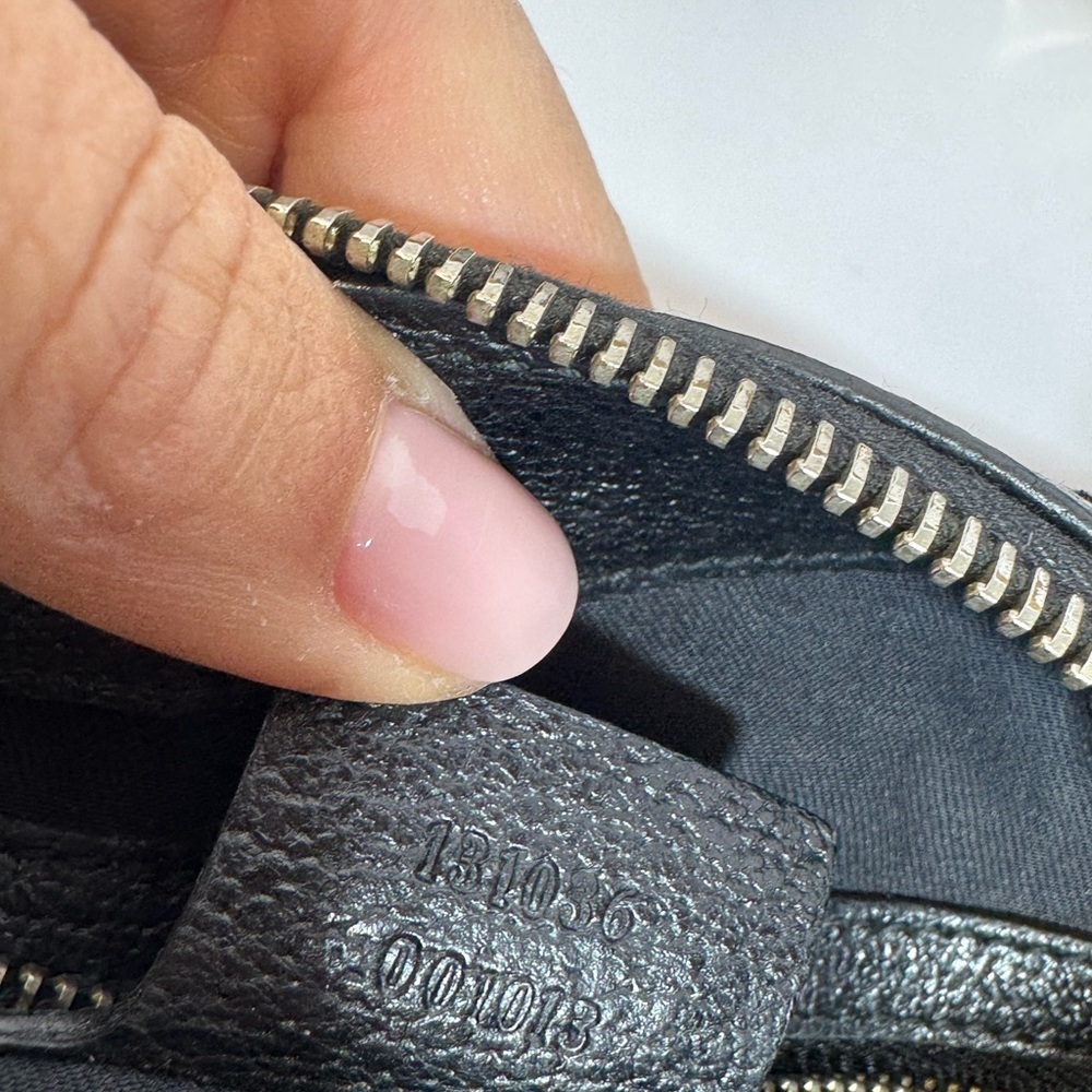 AUTHENTIC Gucci Black Crescent Bag w/Green & Red Stripe & Gold Bamboo Rings - Picture 10 of 11